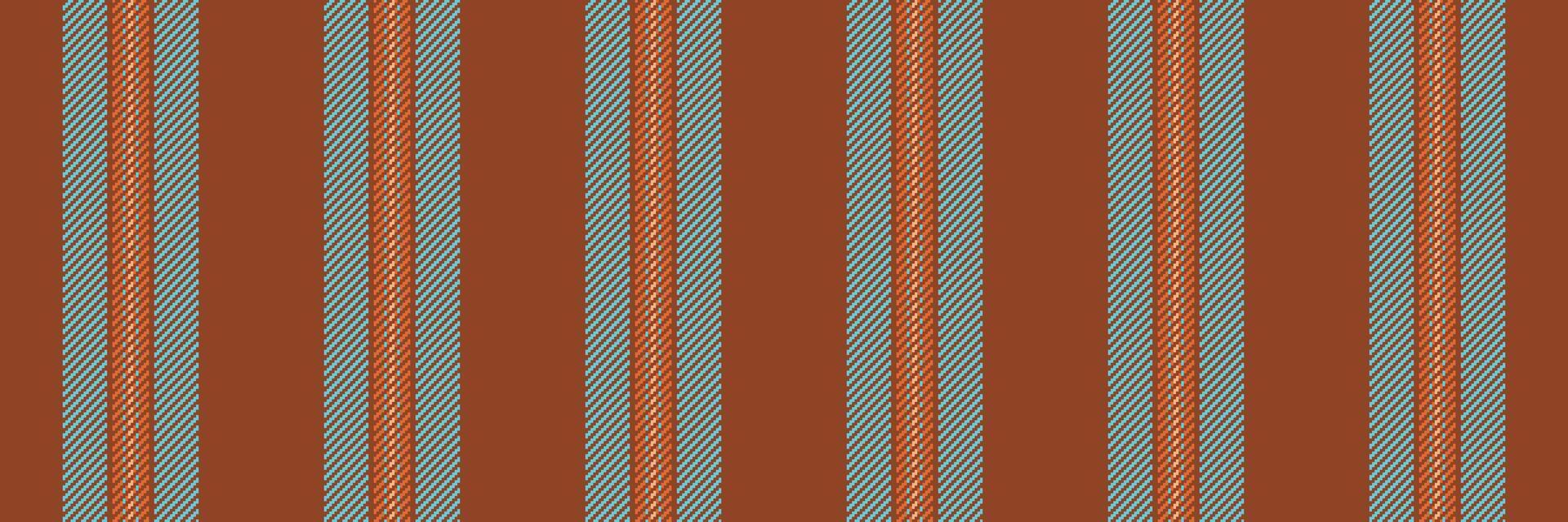 Page vertical seamless pattern, refresh texture fabric vector. Vogue stripe textile lines background in orange and cyan colors. vector