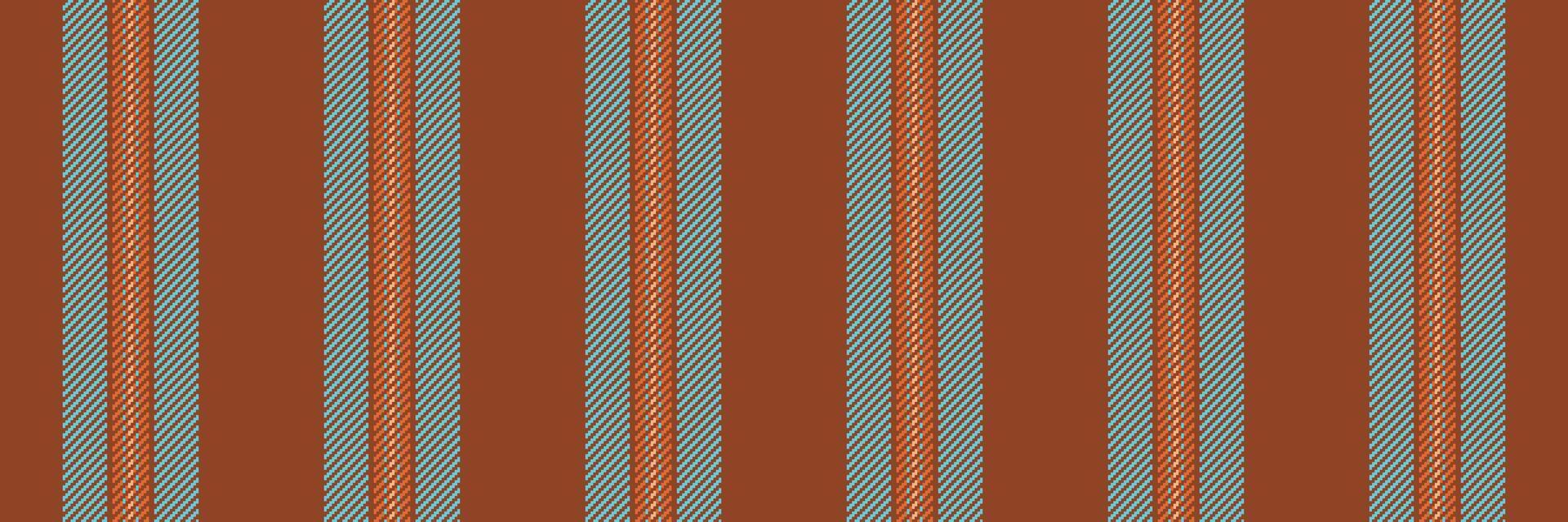 página vertical sin costura patrón, actualizar textura tela vector. moda raya textil líneas antecedentes en naranja y cian colores. vector