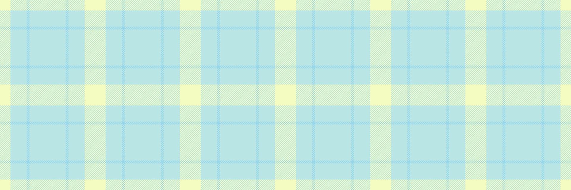 Rough seamless texture tartan, hat check textile vector. French plaid pattern fabric background in light and cyan colors. vector