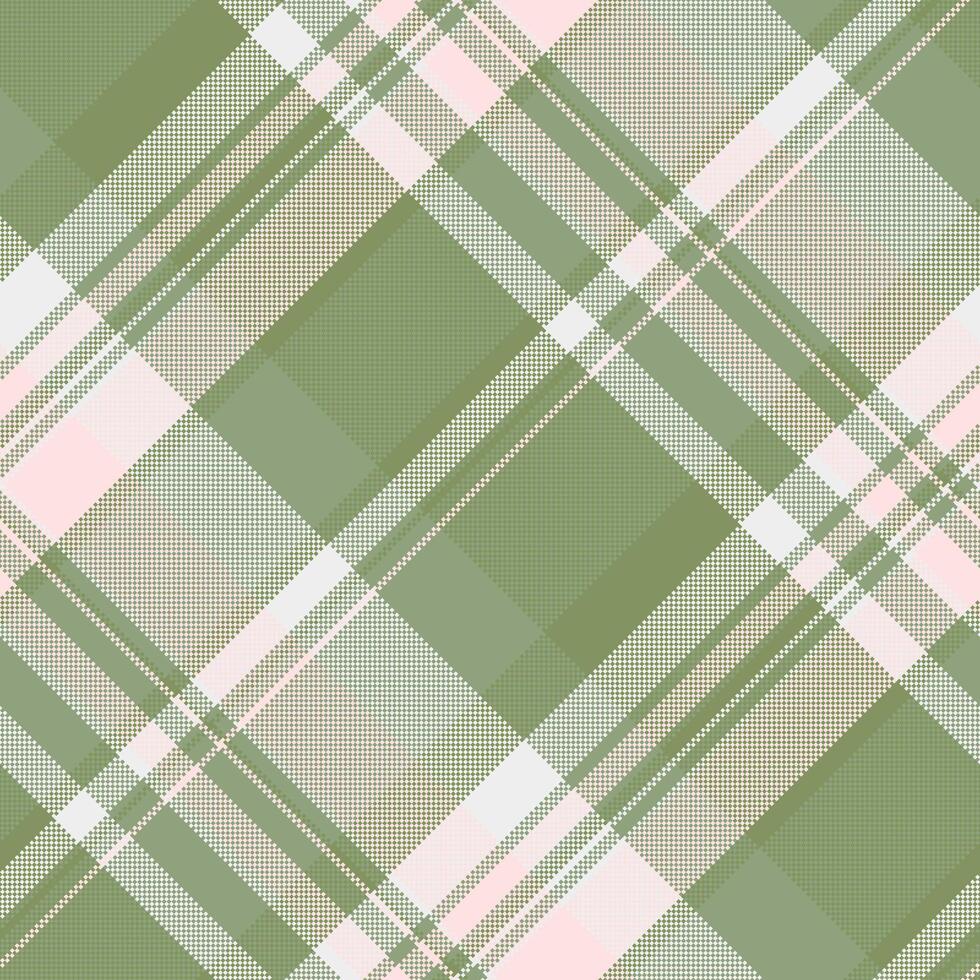 Fancy pattern check plaid, serene fabric vector seamless. Golf texture background tartan textile in pastel and green colors.