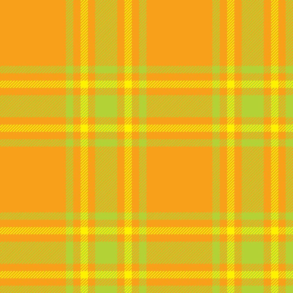 Plaid seamless pattern in orange. Check fabric texture. Vector textile print.