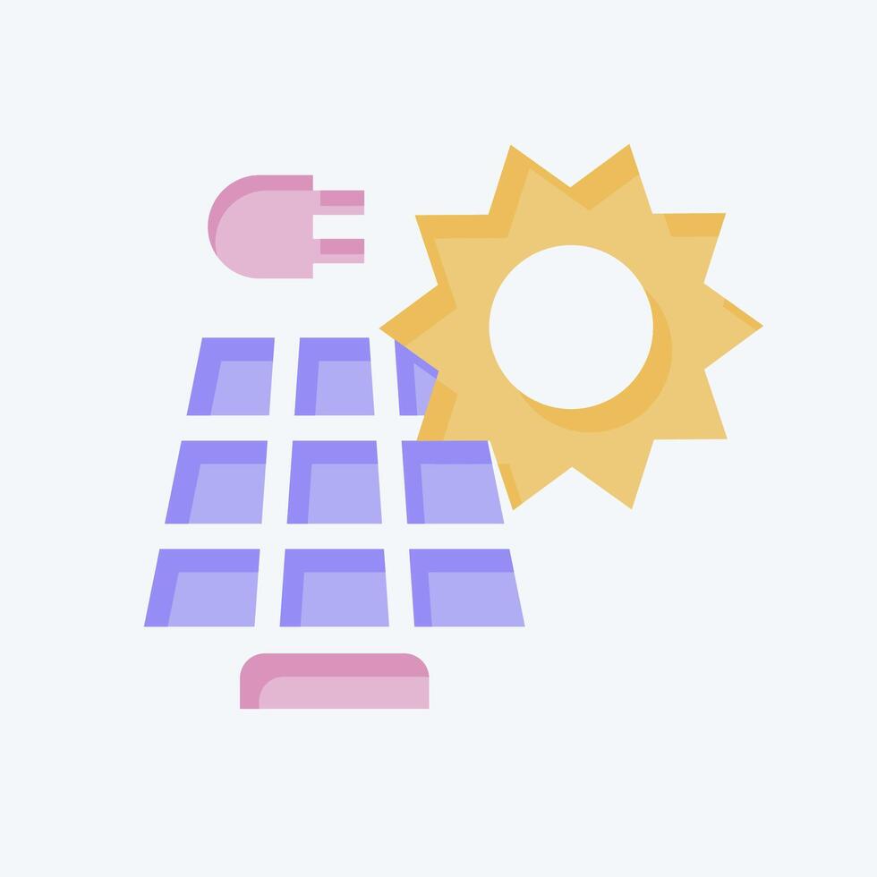 Icon Solar Power. related to Solar Panel symbol. flat style. simple design illustration. vector