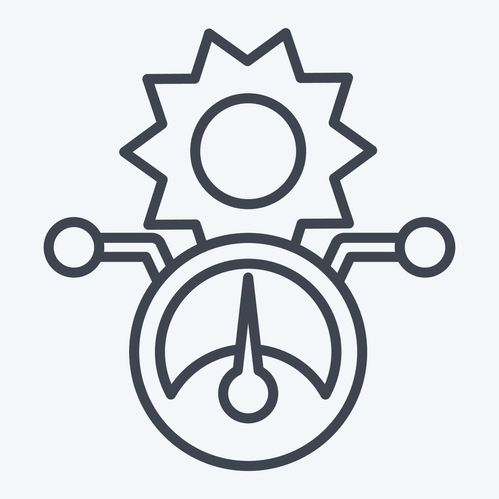 Icon Solar Power Meter. related to Solar Panel symbol. line style. simple design illustration. vector