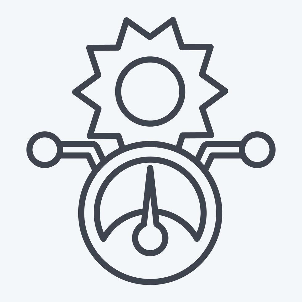 Icon Solar Power Meter. related to Solar Panel symbol. line style. simple design illustration. vector