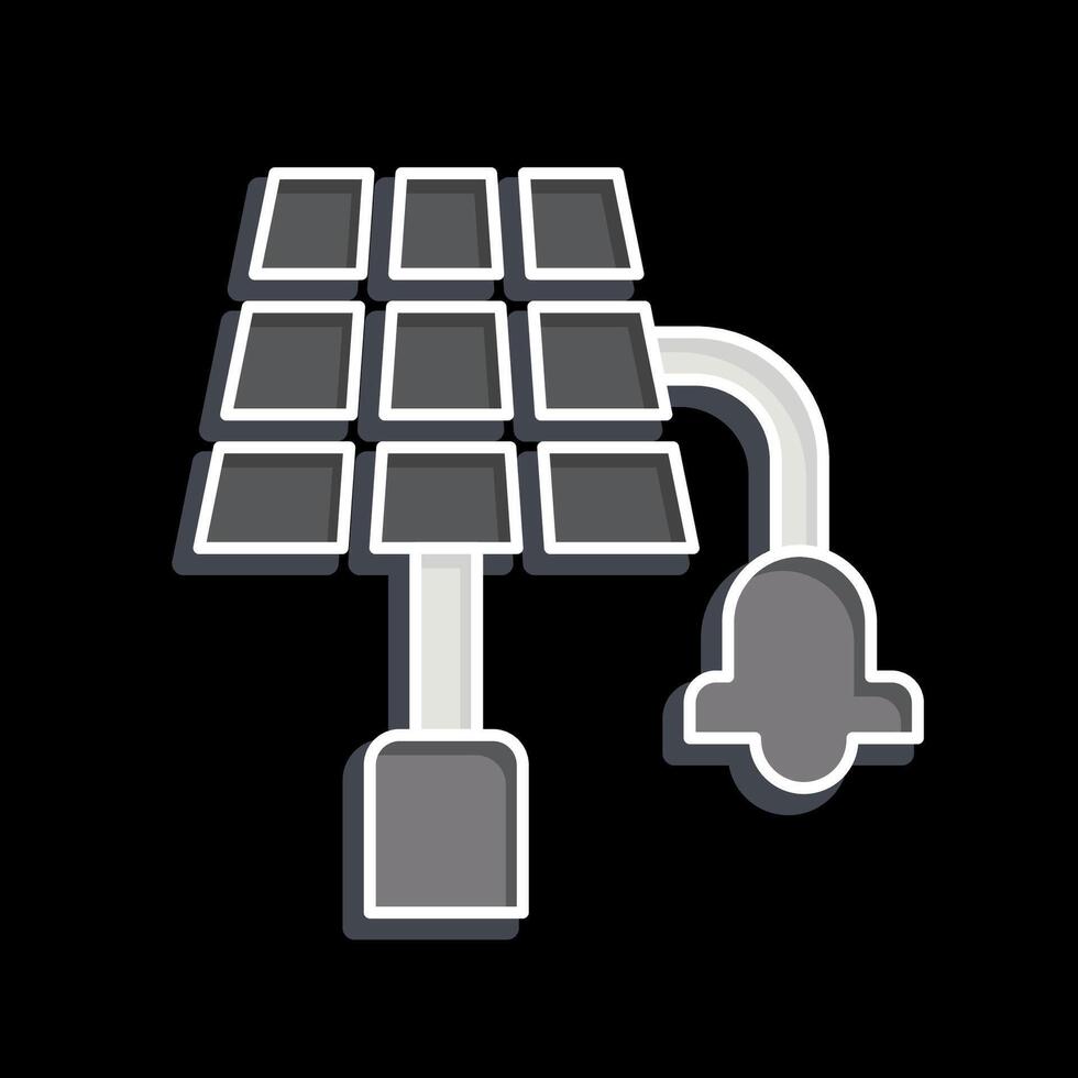 Icon Solar Street Light. related to Solar Panel symbol. glossy style. simple design illustration. vector