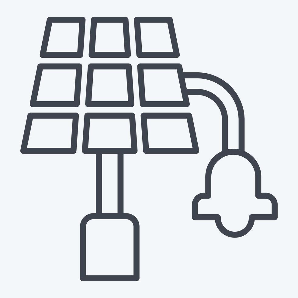 Icon Solar Street Light. related to Solar Panel symbol. line style. simple design illustration. vector