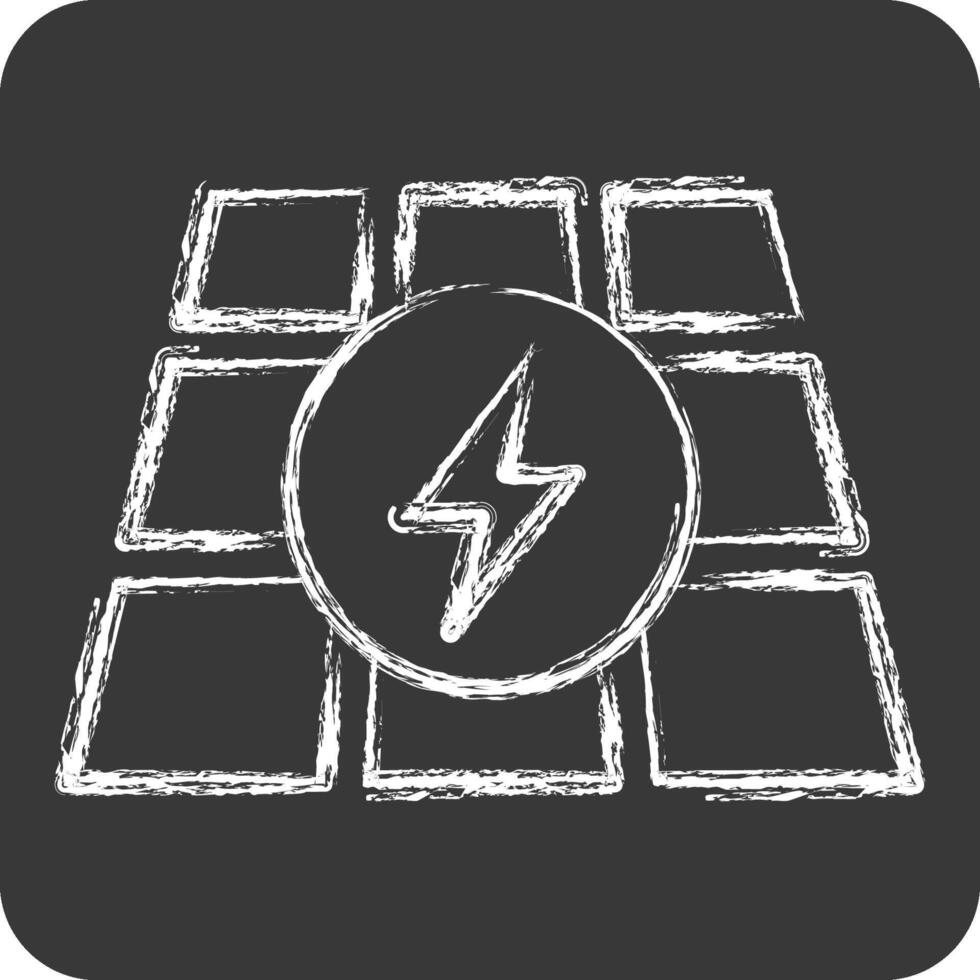 Icon Photovoltaic. related to Solar Panel symbol. chalk Style. simple design illustration. vector