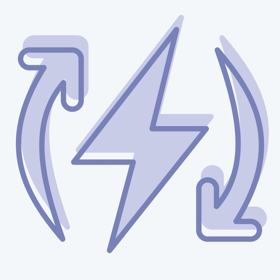 Icon Renewable Energy. related to Solar Panel symbol. two tone style. simple design illustration. vector