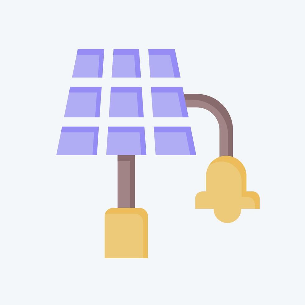 Icon Solar Street Light. related to Solar Panel symbol. flat style. simple design illustration. vector