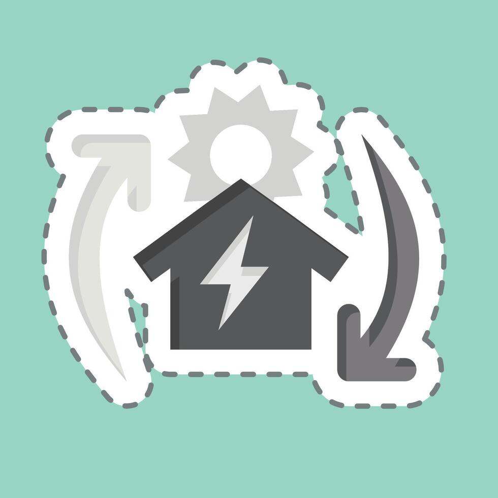 Sticker line cut Off the Grid. related to Solar Panel symbol. simple design illustration. vector