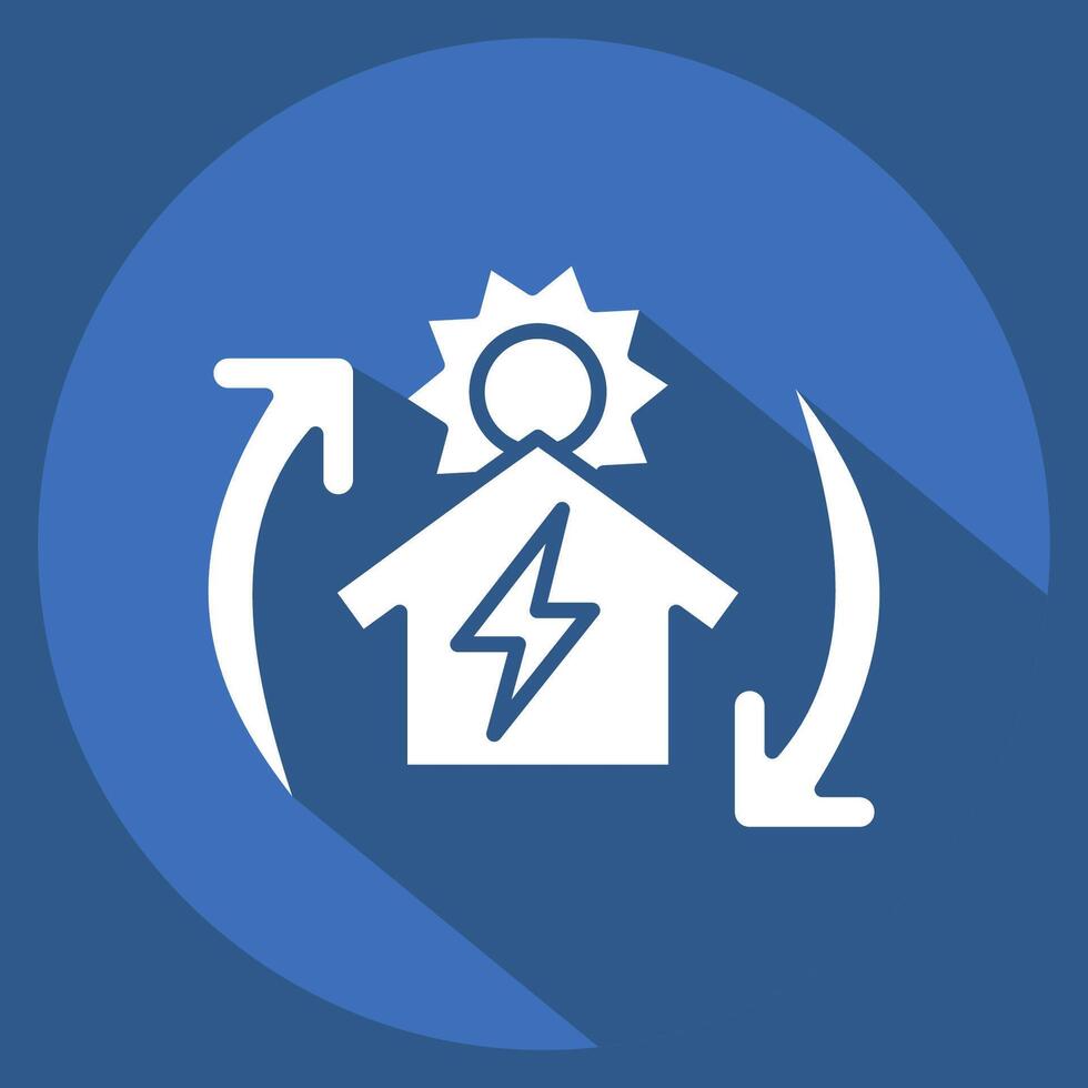 Icon Off the Grid. related to Solar Panel symbol. long shadow style. simple design illustration. vector