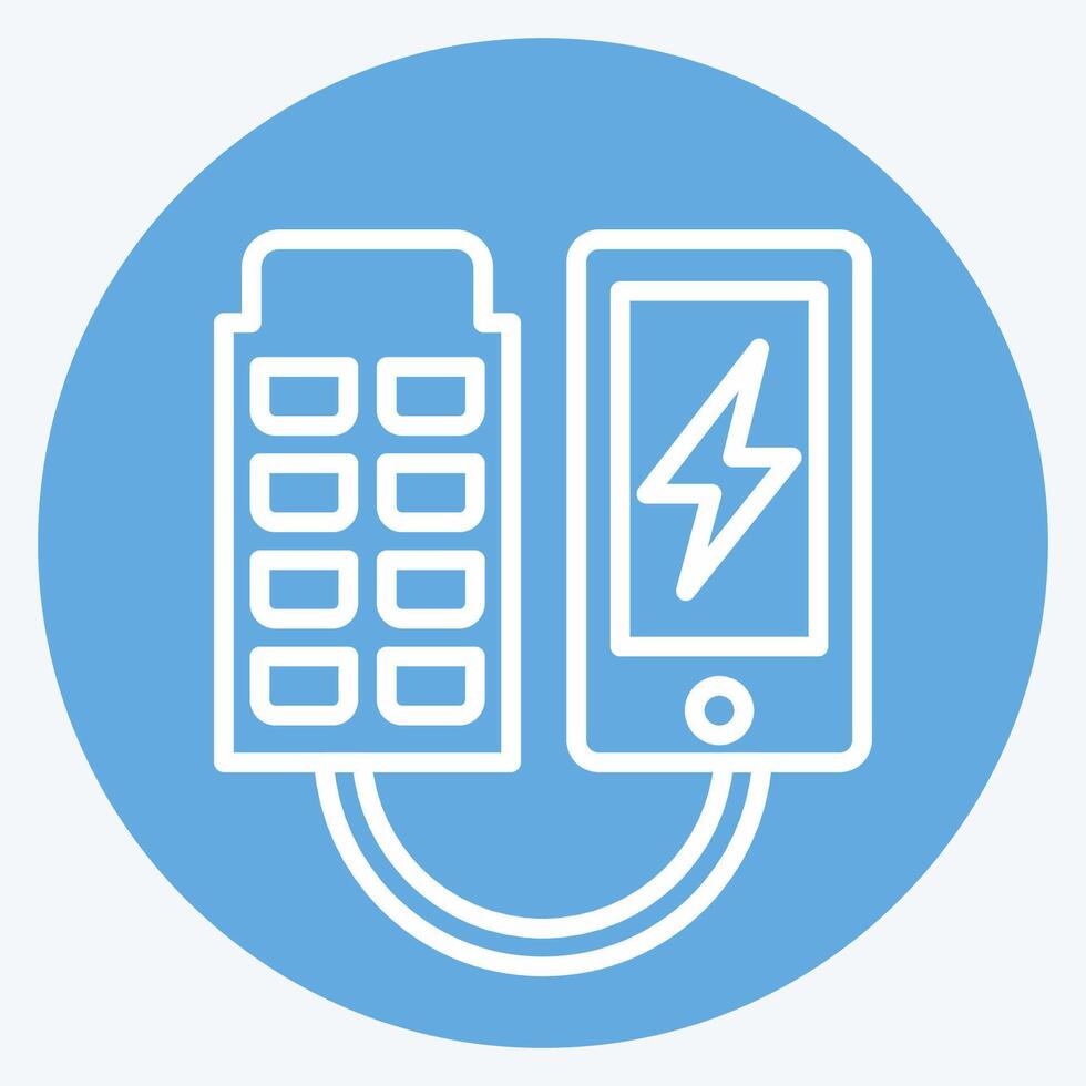 Icon Portable Solar Charger. related to Solar Panel symbol. blue eyes style. simple design illustration. vector