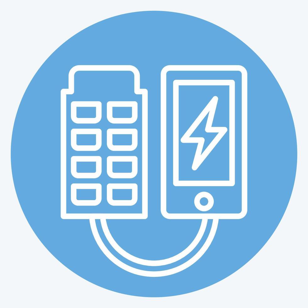 Icon Portable Solar Charger. related to Solar Panel symbol. blue eyes style. simple design illustration. vector