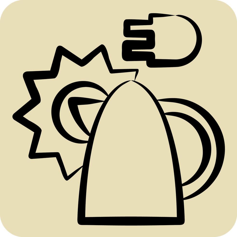 Icon Solar Panel Appliance. related to Solar Panel symbol. hand drawn style. simple design illustration. vector