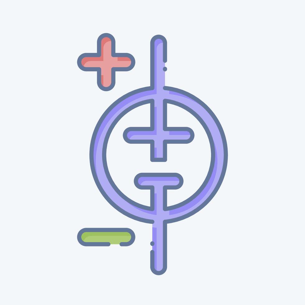 Icon Solar Cell. related to Solar Panel symbol. doodle style. simple design illustration. vector