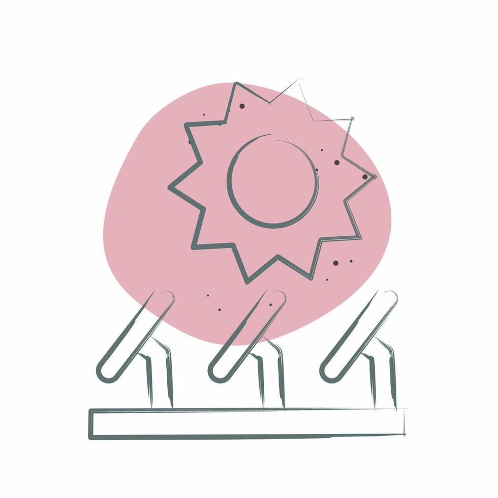 Icon Solar Plant. related to Solar Panel symbol. Color Spot Style. simple design illustration. vector
