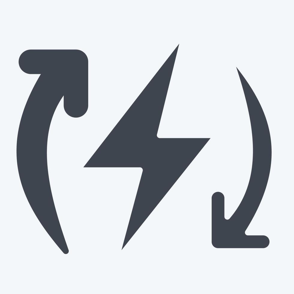 Icon Renewable Energy. related to Solar Panel symbol. glyph style. simple design illustration. vector