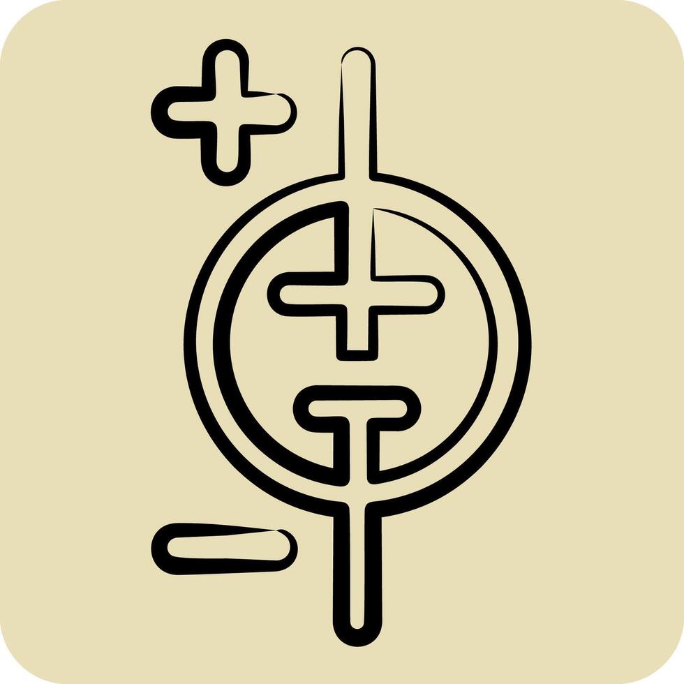 Icon Solar Cell. related to Solar Panel symbol. hand drawn style. simple design illustration. vector