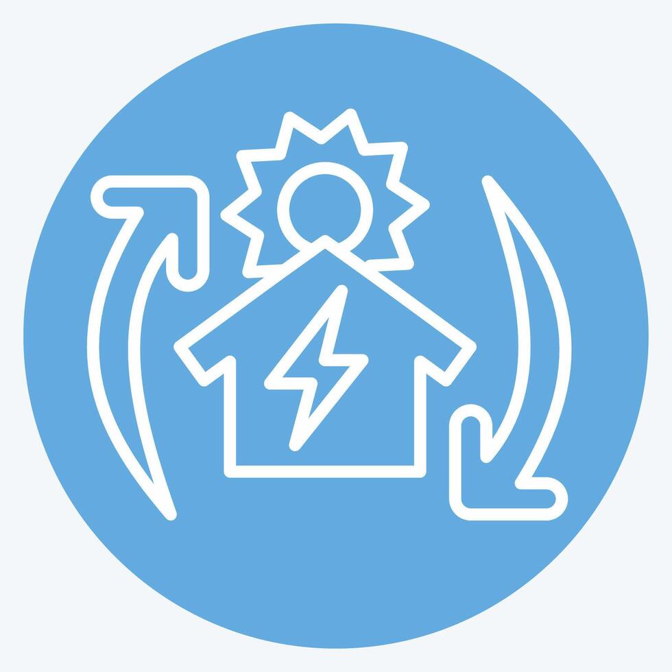 Icon Off the Grid. related to Solar Panel symbol. blue eyes style. simple design illustration. vector