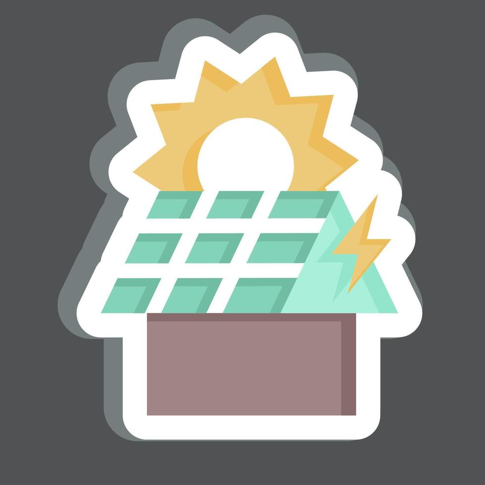 Sticker Rooftop PV. related to Solar Panel symbol. simple design illustration. vector