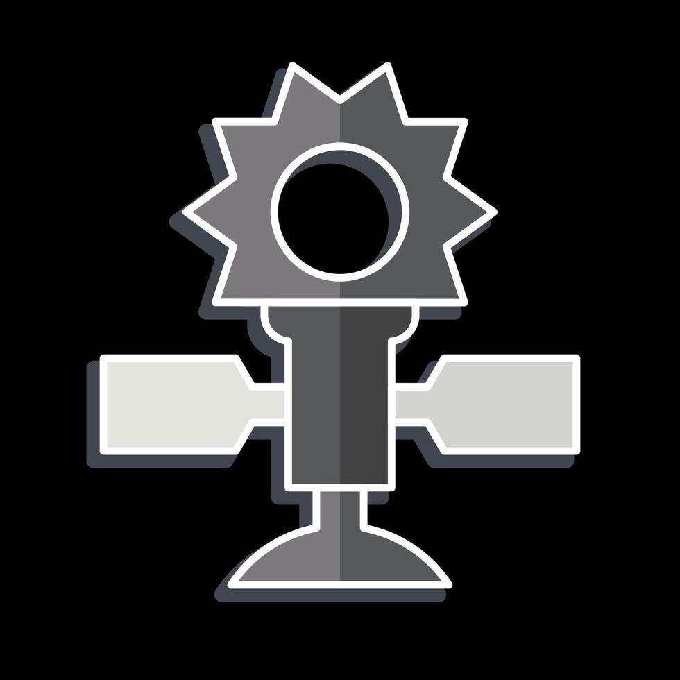 Icon Solar Panels on Spacecraft. related to Solar Panel symbol. glossy style. simple design illustration. vector
