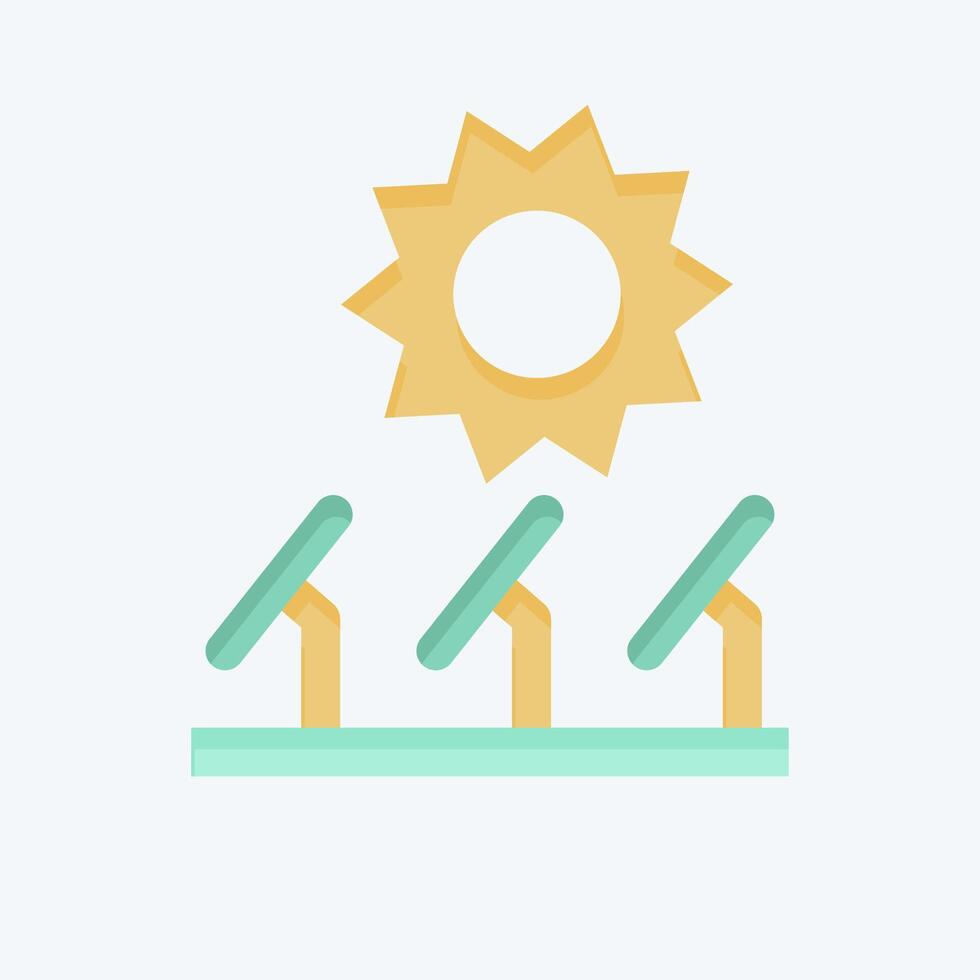 Icon Solar Plant. related to Solar Panel symbol. flat style. simple design illustration. vector