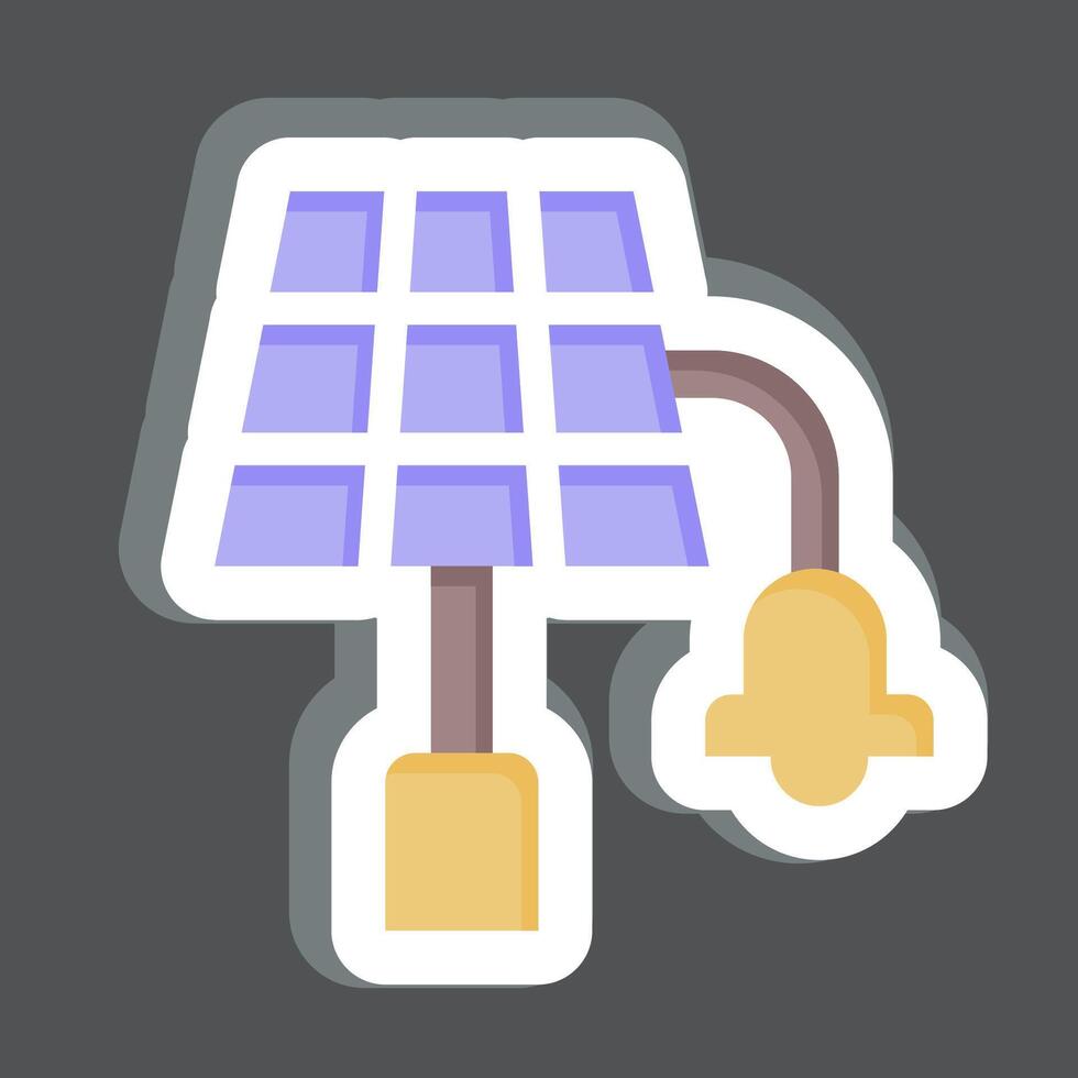 Sticker Solar Street Light. related to Solar Panel symbol. simple design illustration. vector