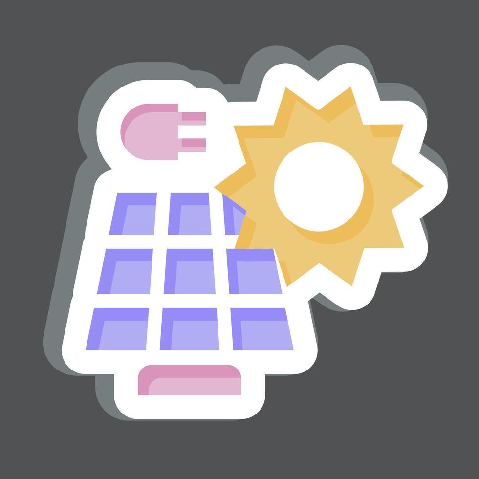 Sticker Solar Power. related to Solar Panel symbol. simple design illustration. vector