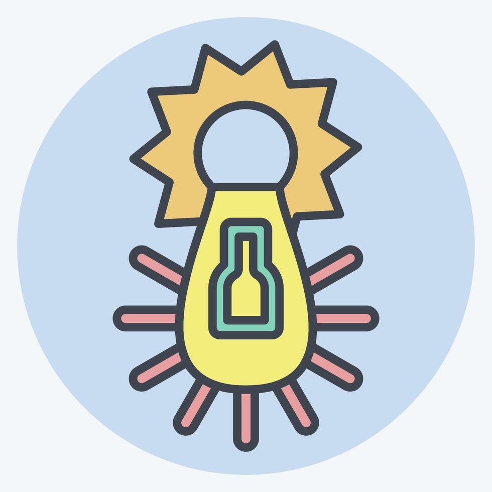 Icon Solar Electricity. related to Solar Panel symbol. color mate style. simple design illustration. vector