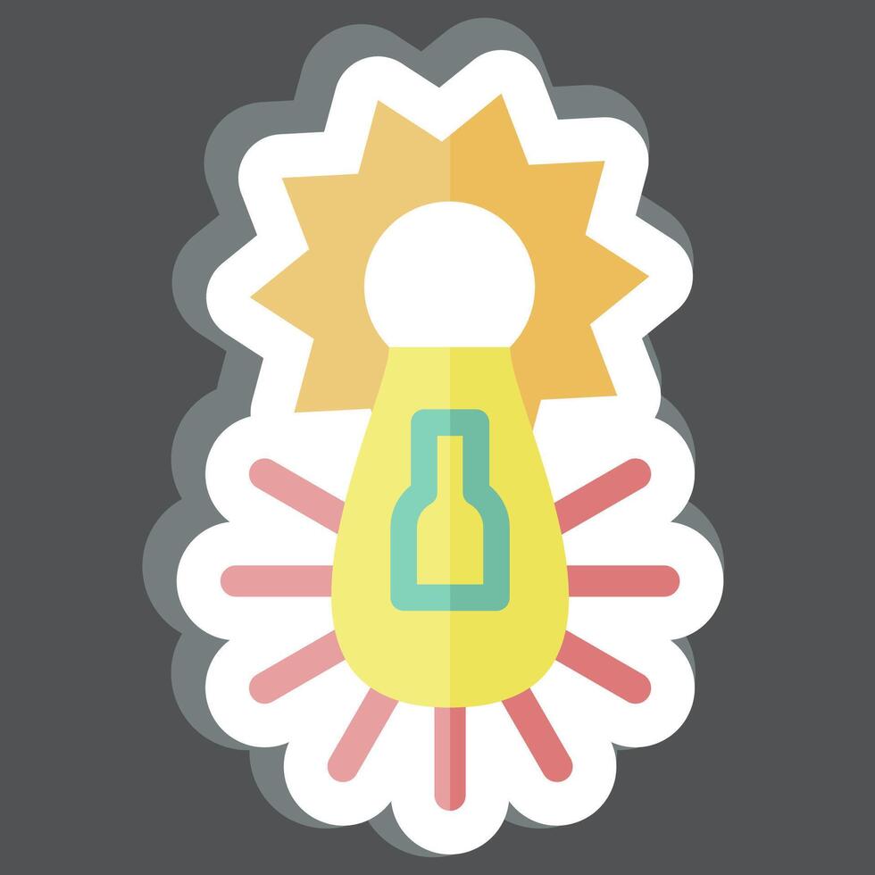 Sticker Solar Electricity. related to Solar Panel symbol. simple design illustration. vector