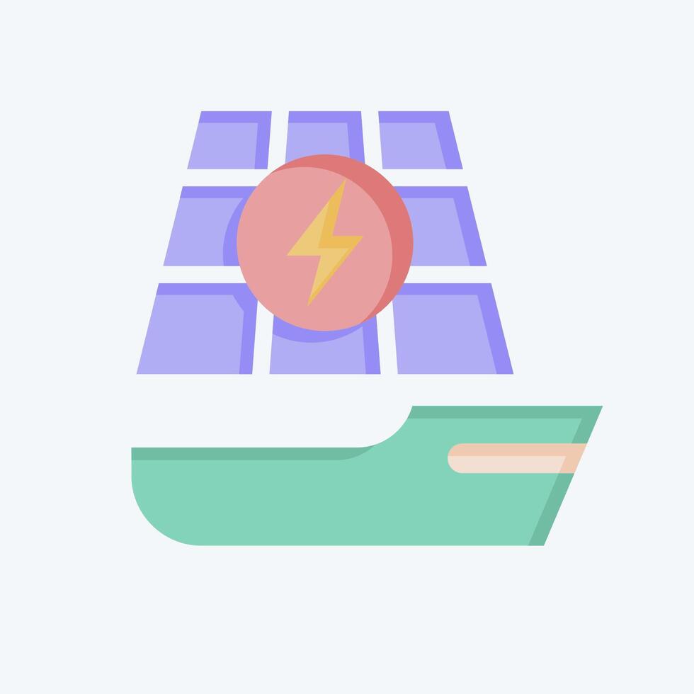 Icon Solar Boat. related to Solar Panel symbol. flat style. simple design illustration. vector