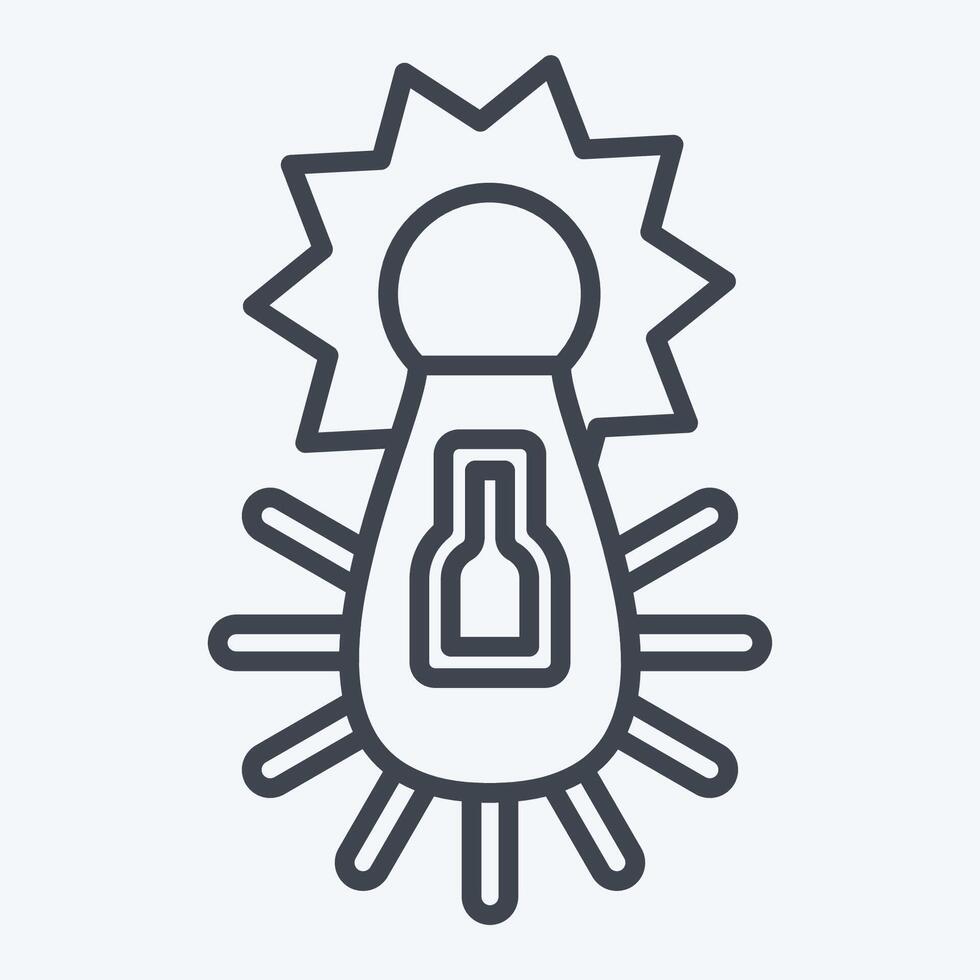 Icon Solar Electricity. related to Solar Panel symbol. line style. simple design illustration. vector