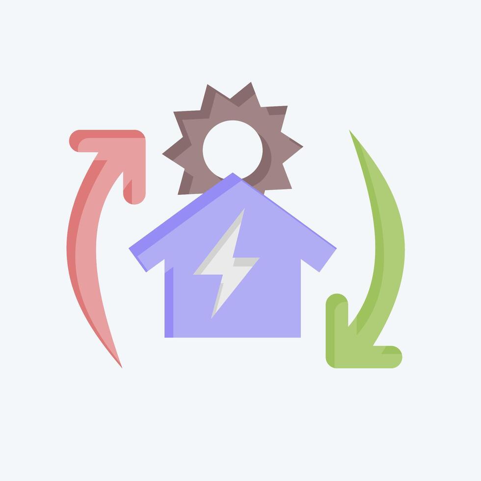 Icon Off the Grid. related to Solar Panel symbol. flat style. simple design illustration. vector