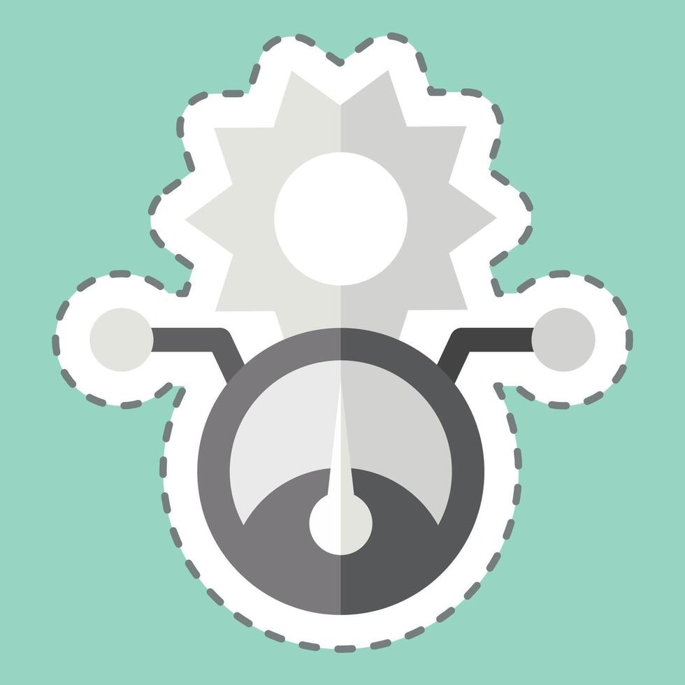 Sticker line cut Solar Power Meter. related to Solar Panel symbol. simple design illustration. vector