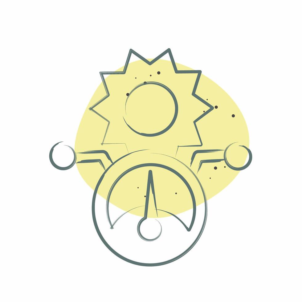 Icon Solar Power Meter. related to Solar Panel symbol. Color Spot Style. simple design illustration. vector