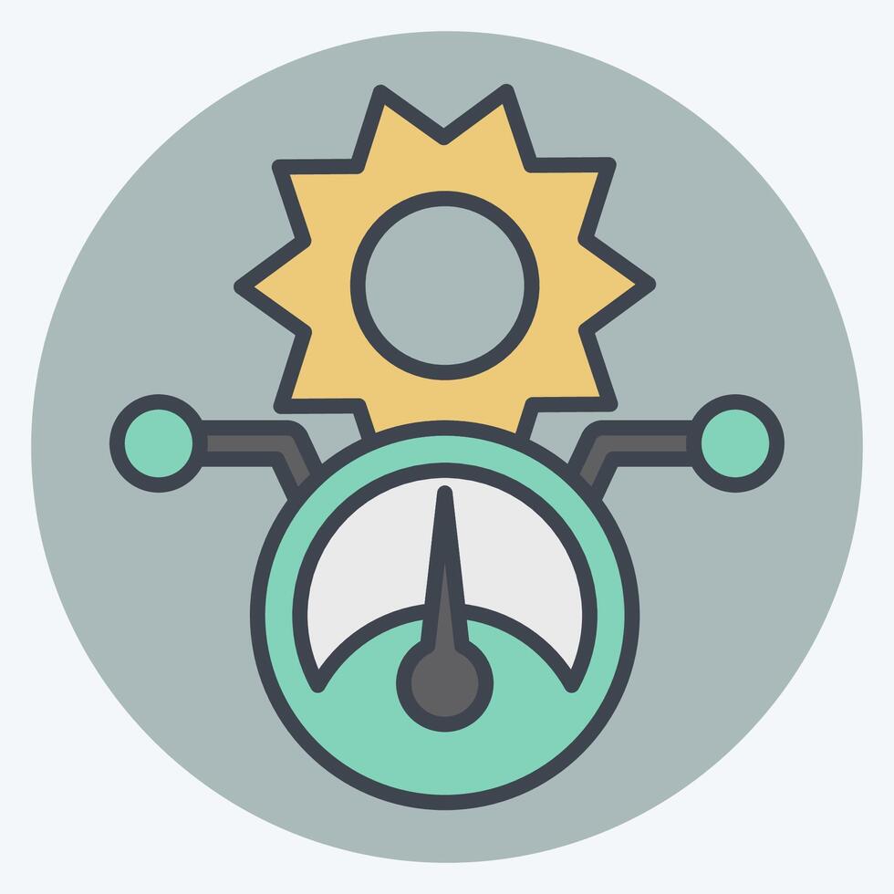 Icon Solar Power Meter. related to Solar Panel symbol. color mate style. simple design illustration. vector