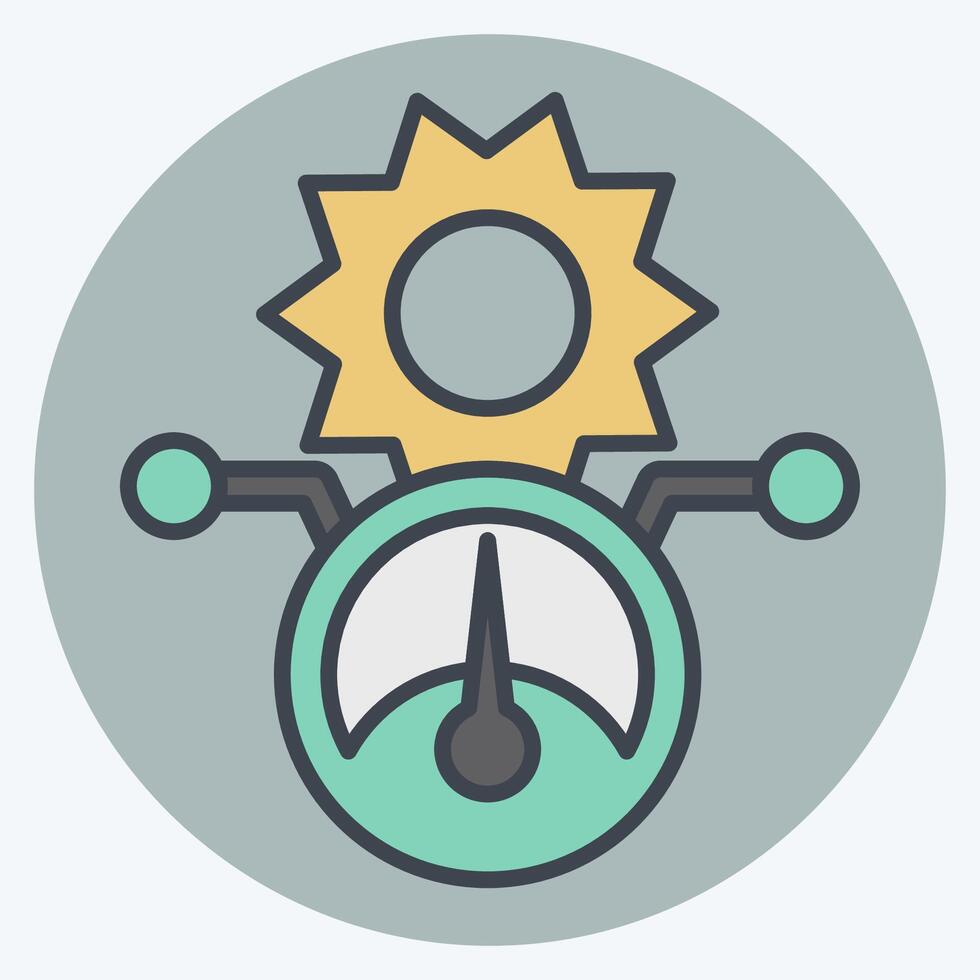 Icon Solar Power Meter. related to Solar Panel symbol. color mate style. simple design illustration. vector