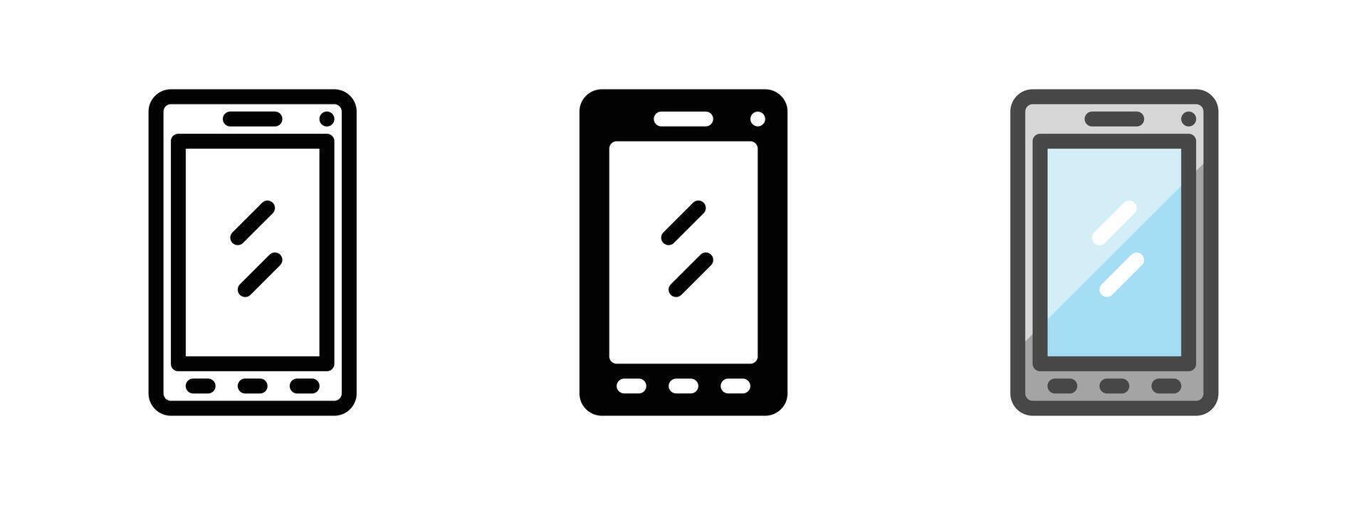 Multipurpose Handphone Vector Icon in Outline, Glyph, Filled Outline Style