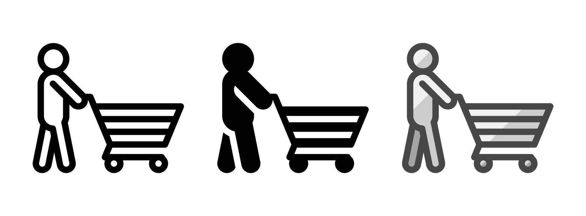 Multipurpose Buyer Vector Icon in Outline, Glyph, Filled Outline Style