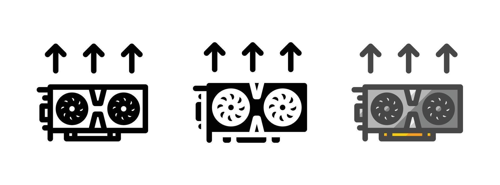 Multipurpose VGA Upgrade Vector Icon in Outline, Glyph, Filled Outline Style