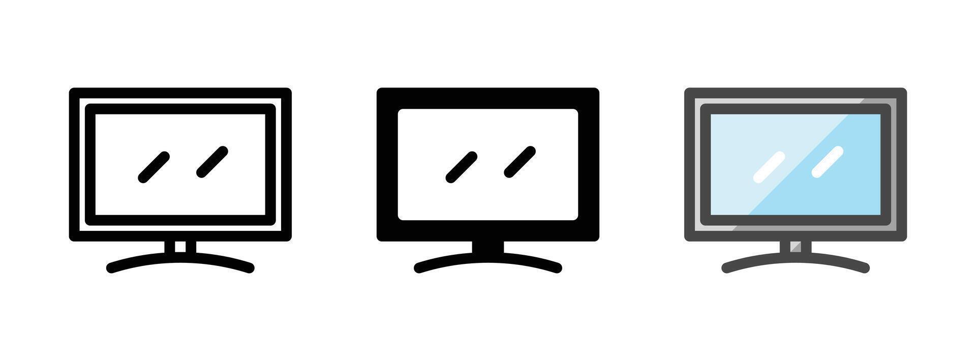 Multipurpose TV Vector Icon in Outline, Glyph, Filled Outline Style