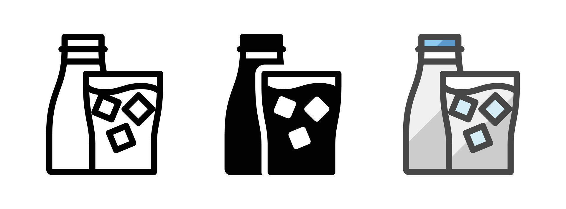 Multipurpose Ice Milk Vector Icon in Outline, Glyph, Filled Outline Style