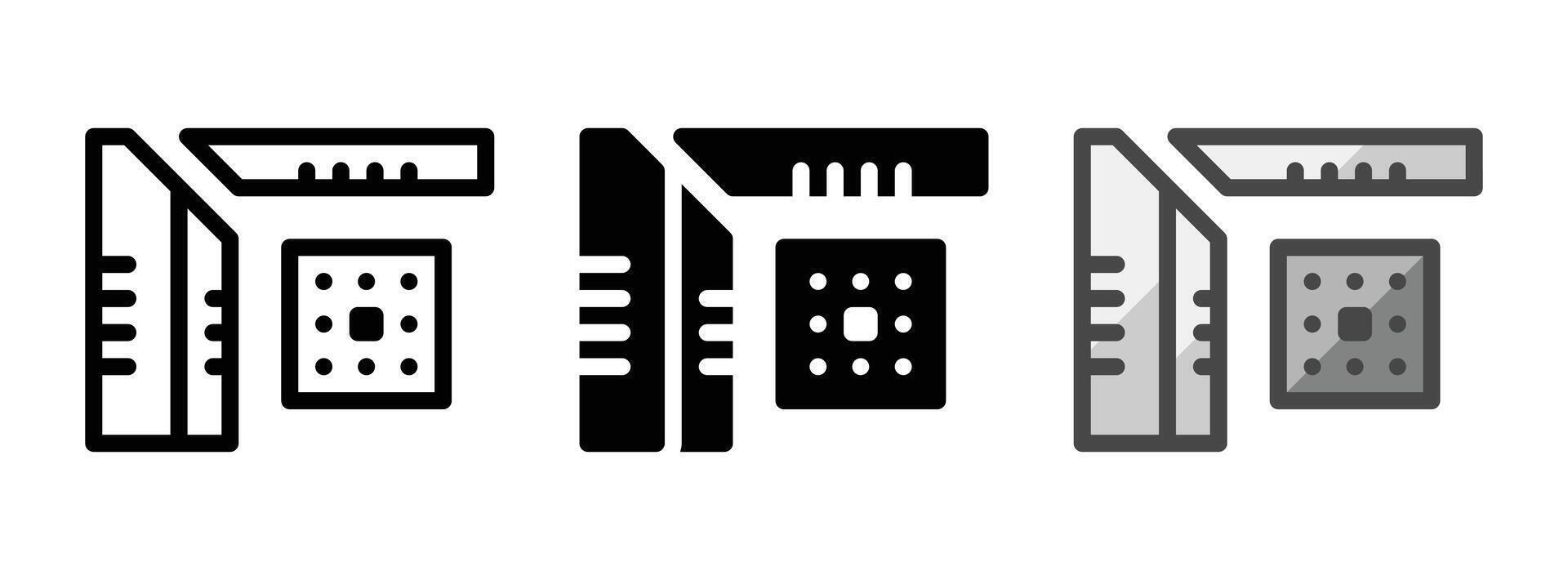 Multipurpose Heatsink Vector Icon in Outline, Glyph, Filled Outline Style