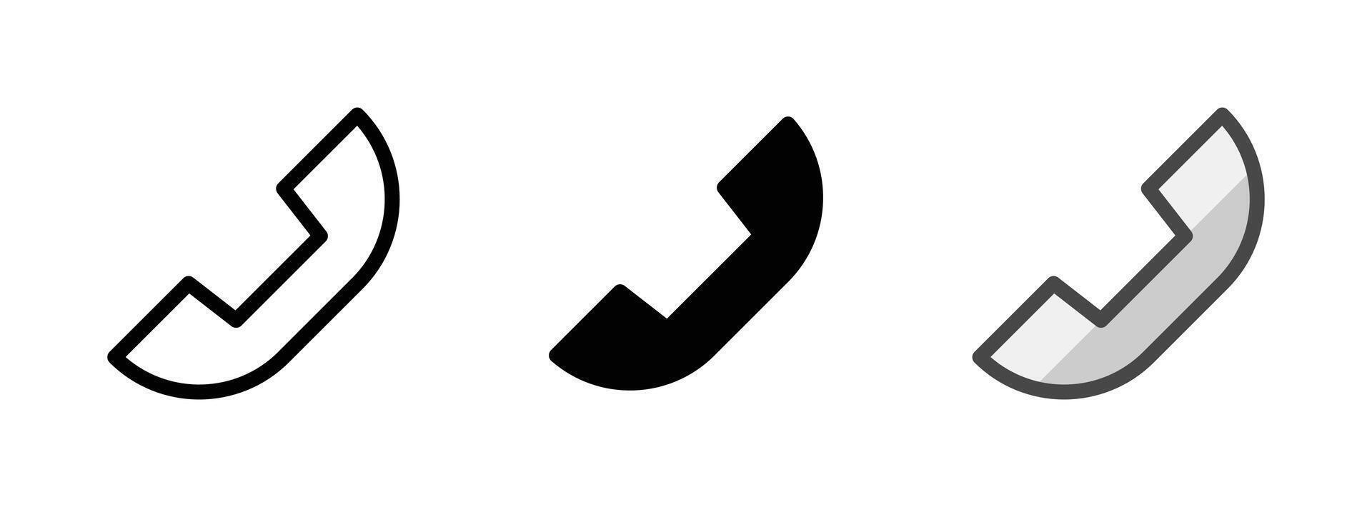 Multipurpose Telephone Vector Icon in Outline, Glyph, Filled Outline Style