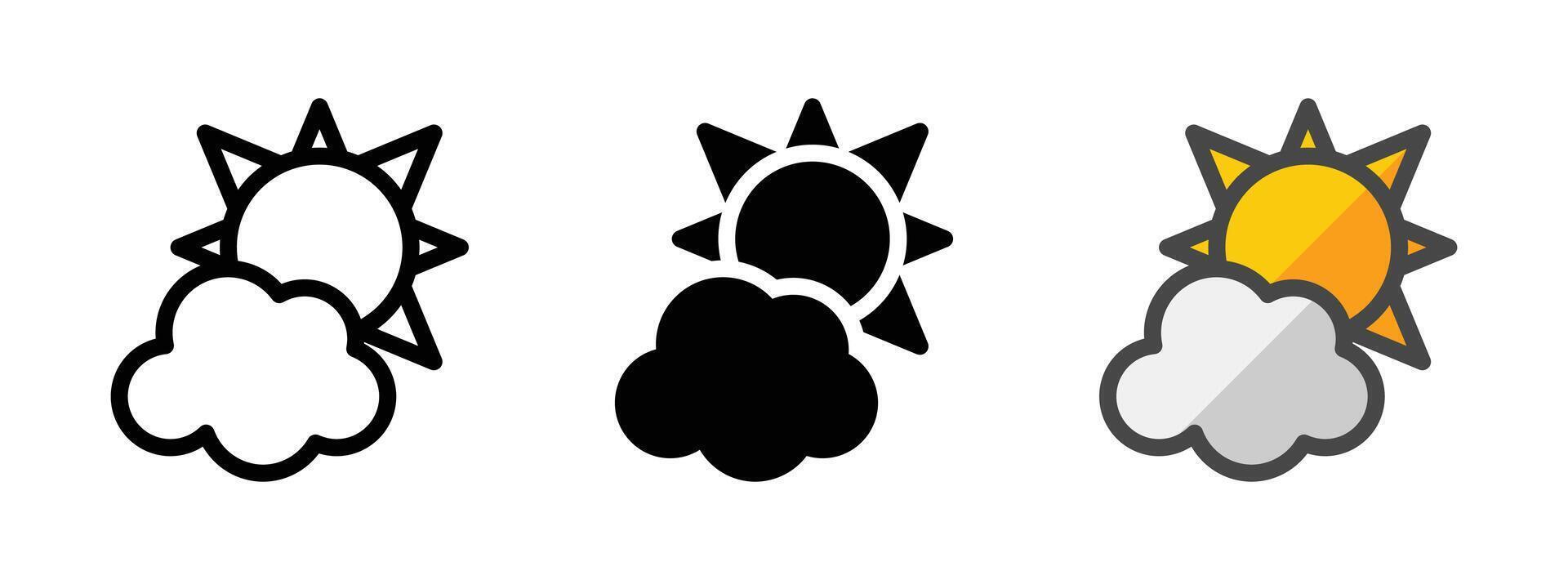 Multipurpose Sky Vector Icon in Outline, Glyph, Filled Outline Style