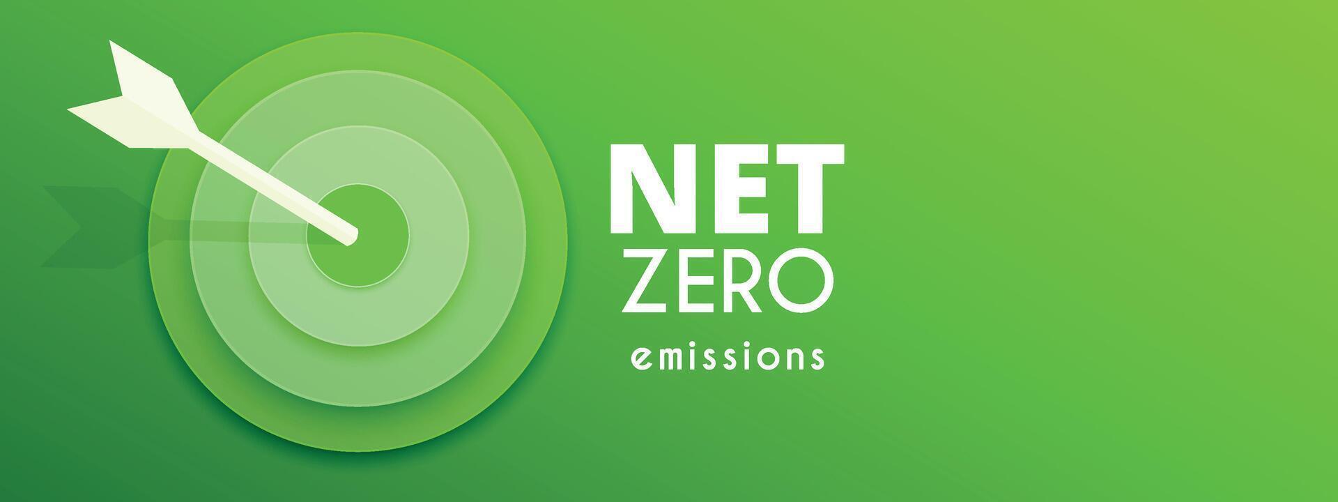 carbón neutral concepto. red cero invernadero gas emisiones objetivo. vector ilustración en verde antecedentes. papel cortar . bandera modelo para un sitio web.