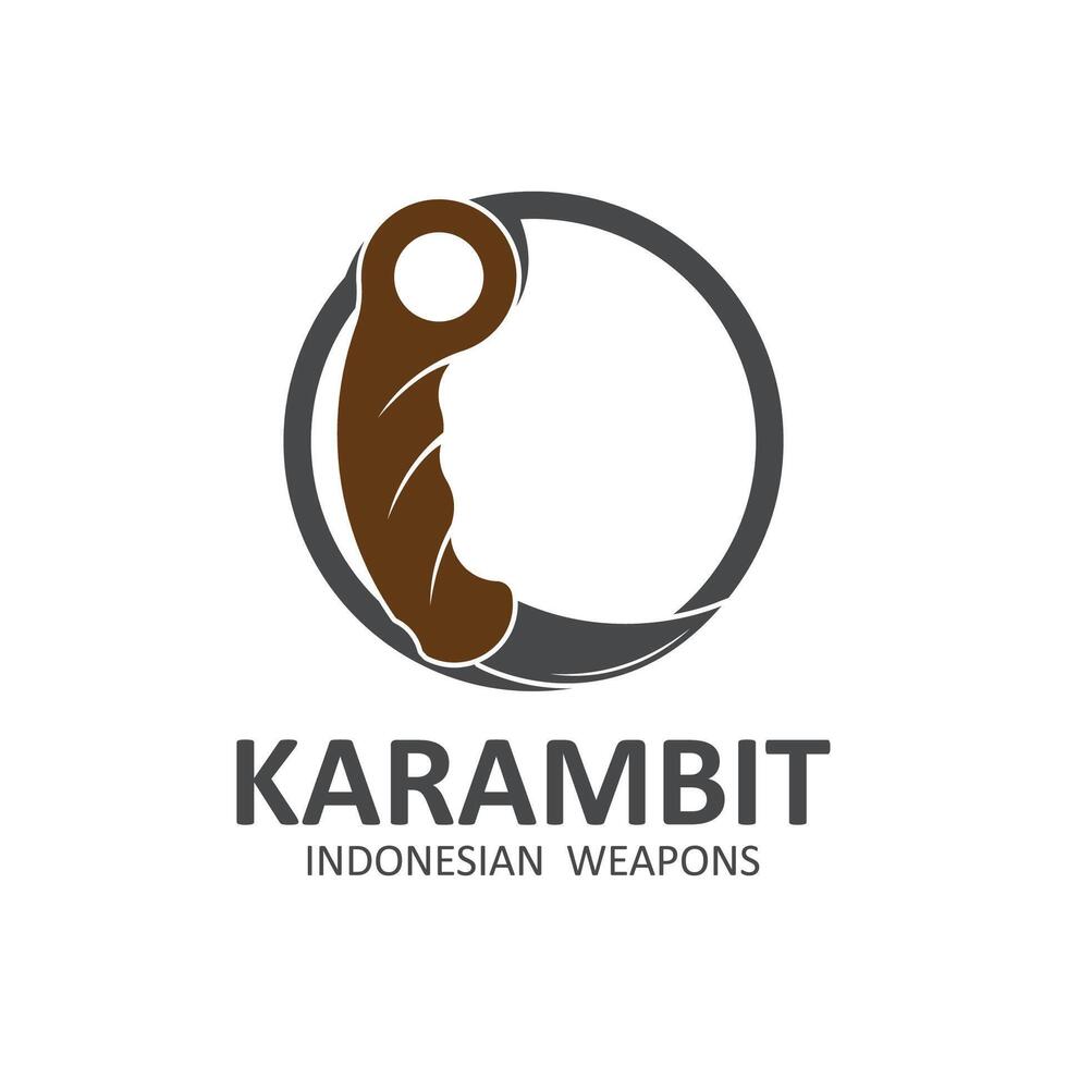 Karambit cuchillo vector logo, indonesio tradicional armas