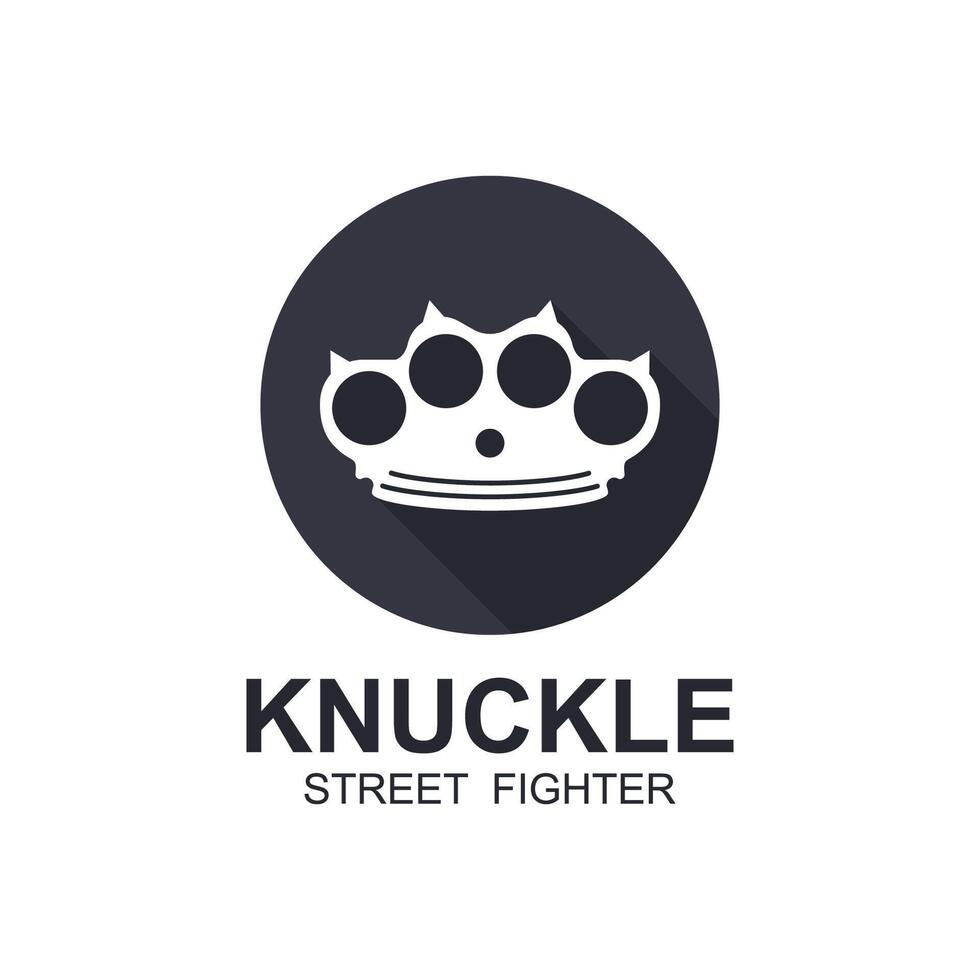 Steel brass knuckles logo vector. Gangster, thug, bandit symbol icon. This logo is perfect for a brand that seeks a playful but musculine feel. vector
