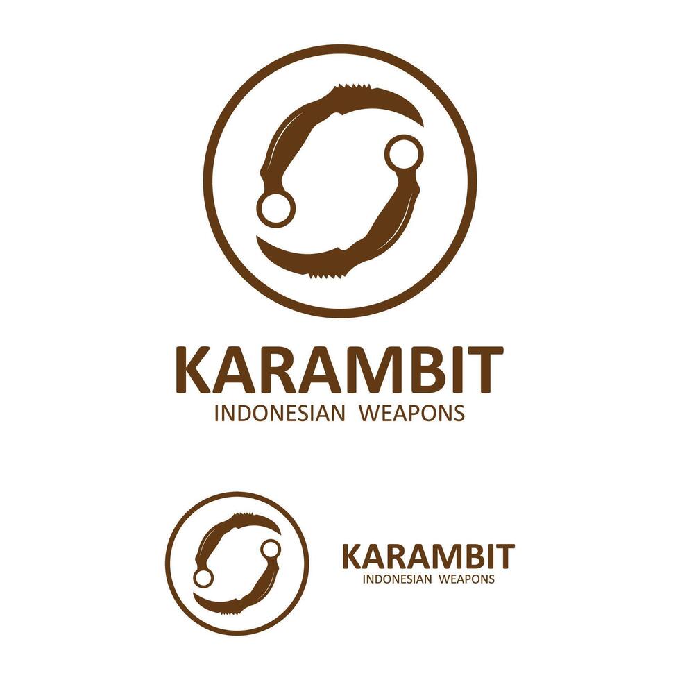 Karambit cuchillo vector logo, indonesio tradicional armas