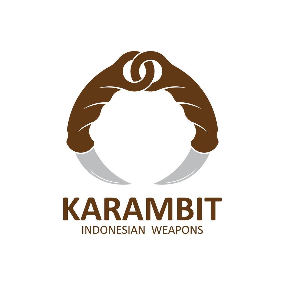 Karambit cuchillo vector logo, indonesio tradicional armas